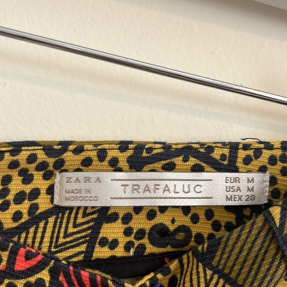 Zara Trafaluc Floral Colorful Abstract Mini Skirt sz M - Picture 4 of 5